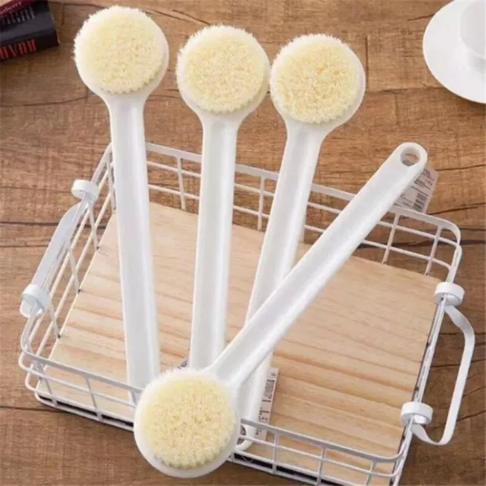 Long Handle Back Scrubber Bath Brush, Soft Bristle Exfoliating Shower Brush with Hanging Hole, Body Cleansing Tool for Bathroom
