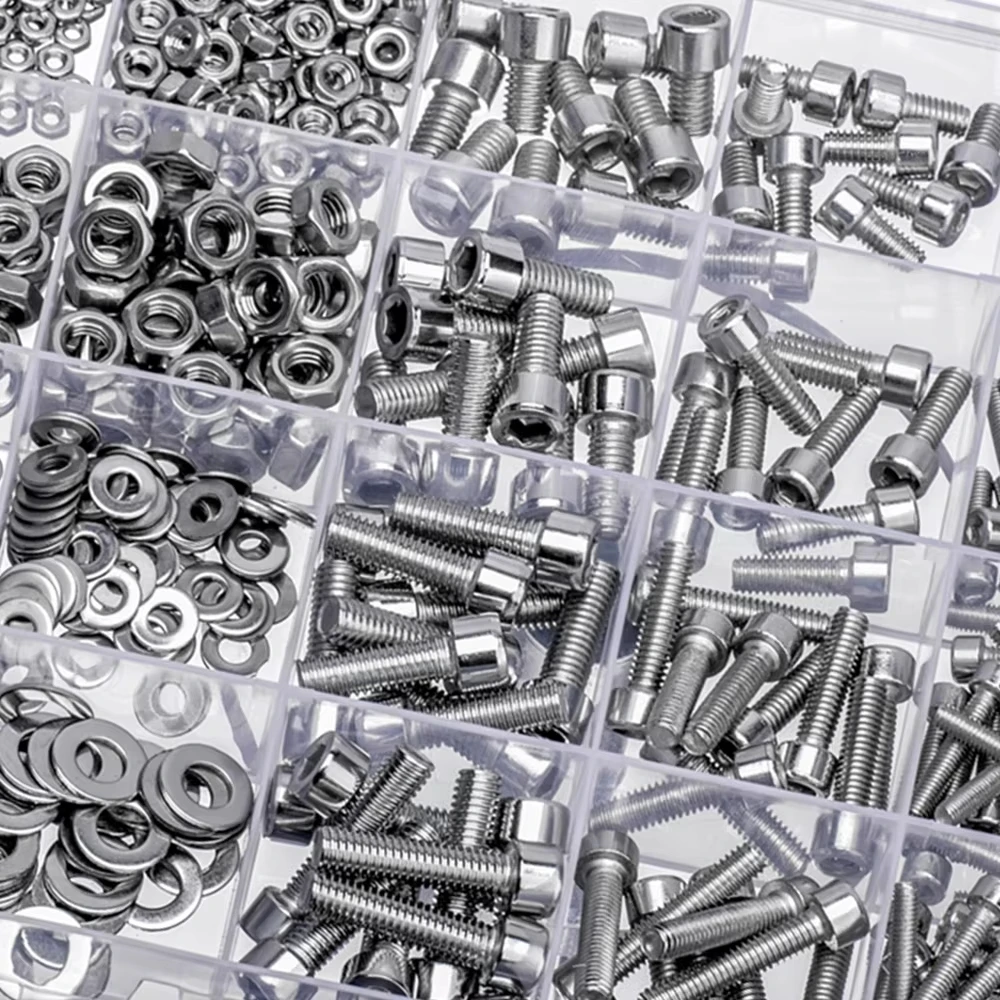 918pcs Nuts And Bolts Assortment Kit - M2, M3, M4, M5 Hex Head 304 Stainless Steel Bolts, Nuts, Flat Washers, And More image 3