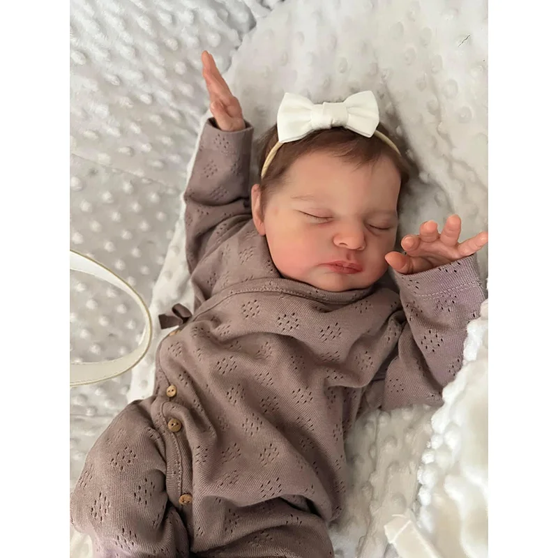 

19inch Newborn Baby Size Already Finished Reborn Baby Doll Laura 3D Skin Hand Detailed Painted Skin Visible Veins