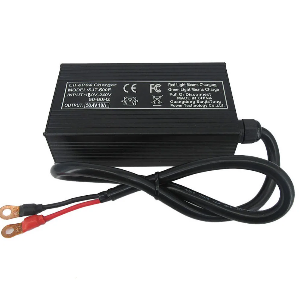 58.4V 10A LiFePO4 Battery Fast Charger For 48V 16S Iron Phosphate Golf Cart Energy Storage Smart Chargers Copper Nose XT90 C13