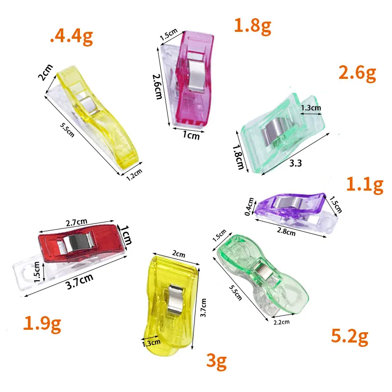 10/15/20/25Pcs Job Foot Case Multicolor Plastic Clips Fabric Clamps Patchwork Hemming Sewing Tools Sewing Accessories