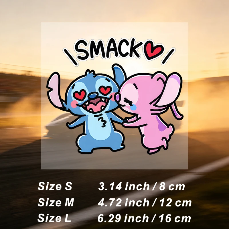 Car Stickers Colorful Decorative Cute Love Couple Vinyl Decal Waterproof Die Cut UV Resistant for Fuel Tank Gas Cap Auto Decor
