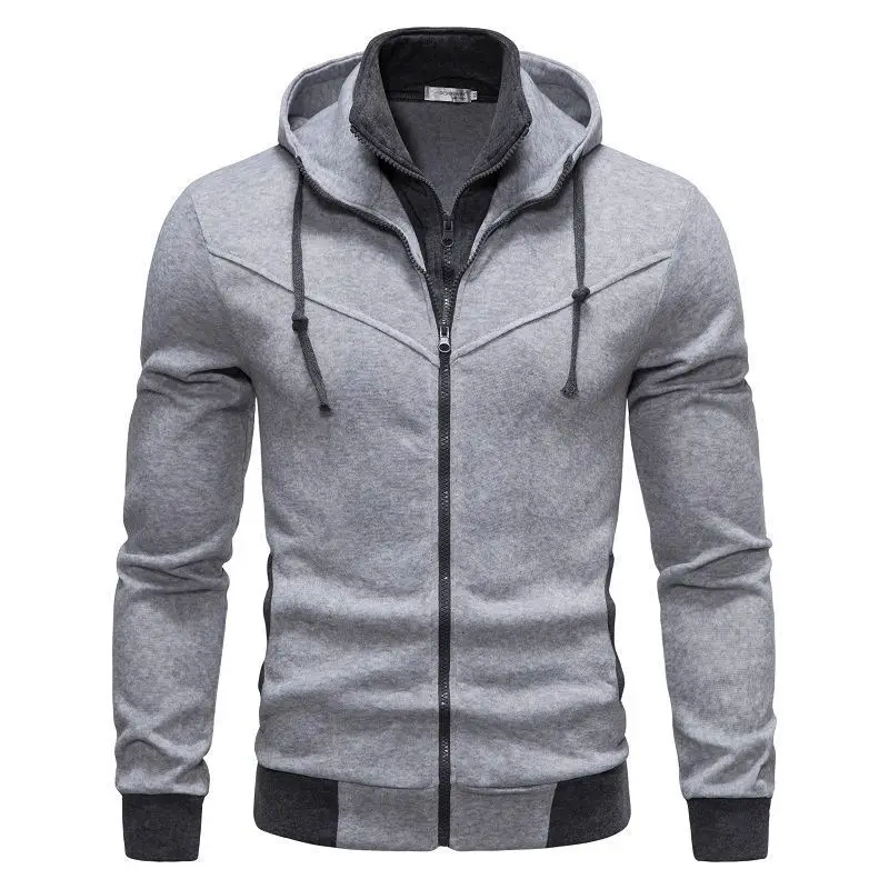 2024 high-quality foreign trade hoodie men\'s spring new item men\'s outdoor fashion casual sports slim fit contrasting color hood