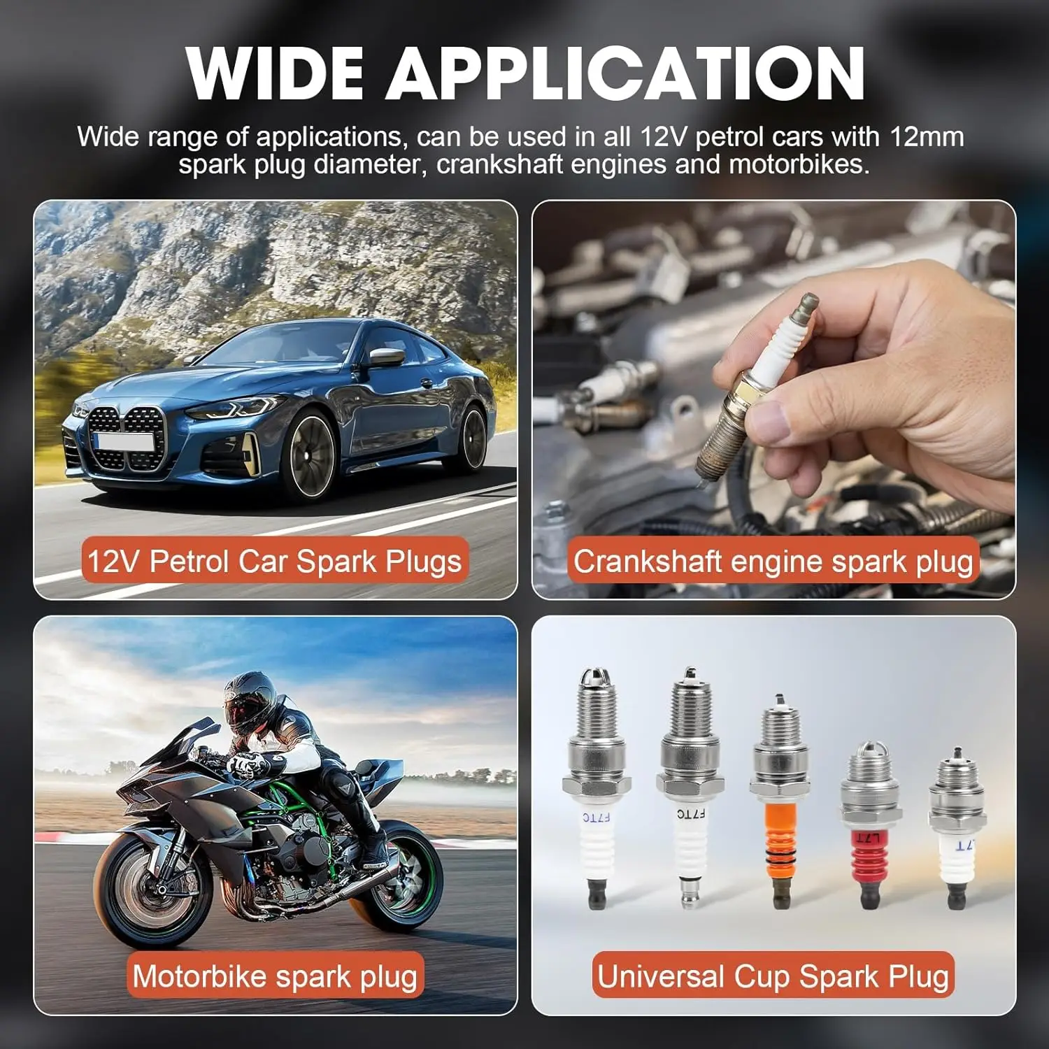 Spark Plug Tester, 110V 220V Ignition System Tester Double Hole Spark Plug Analyzer Automoivo Scanner Tool for 12V Vehicles
