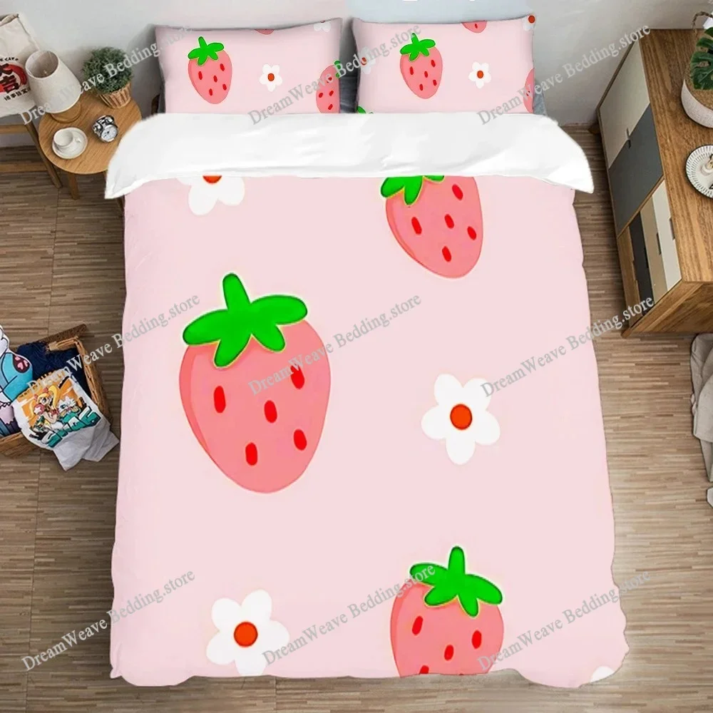 Art Strawberry Bedding Set Duvet Cover 3d Bedding Fashion Design Decoration King Duvet Cover Set Double Bed Set Bedding Sets9639