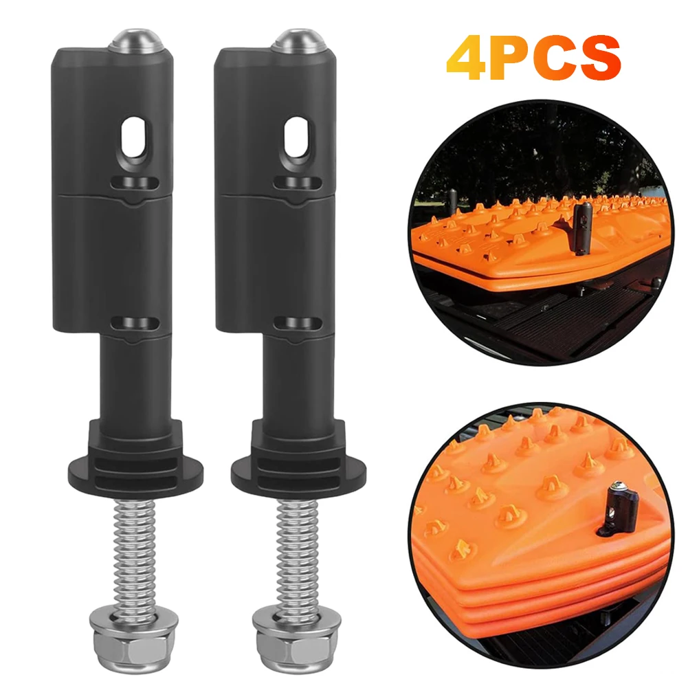 4Pcs Traction Boards Mounting Pins Kit Safety Lockable Recovery Tracks Bracket Set for MaxTrax MKII Recovery Traction Boards