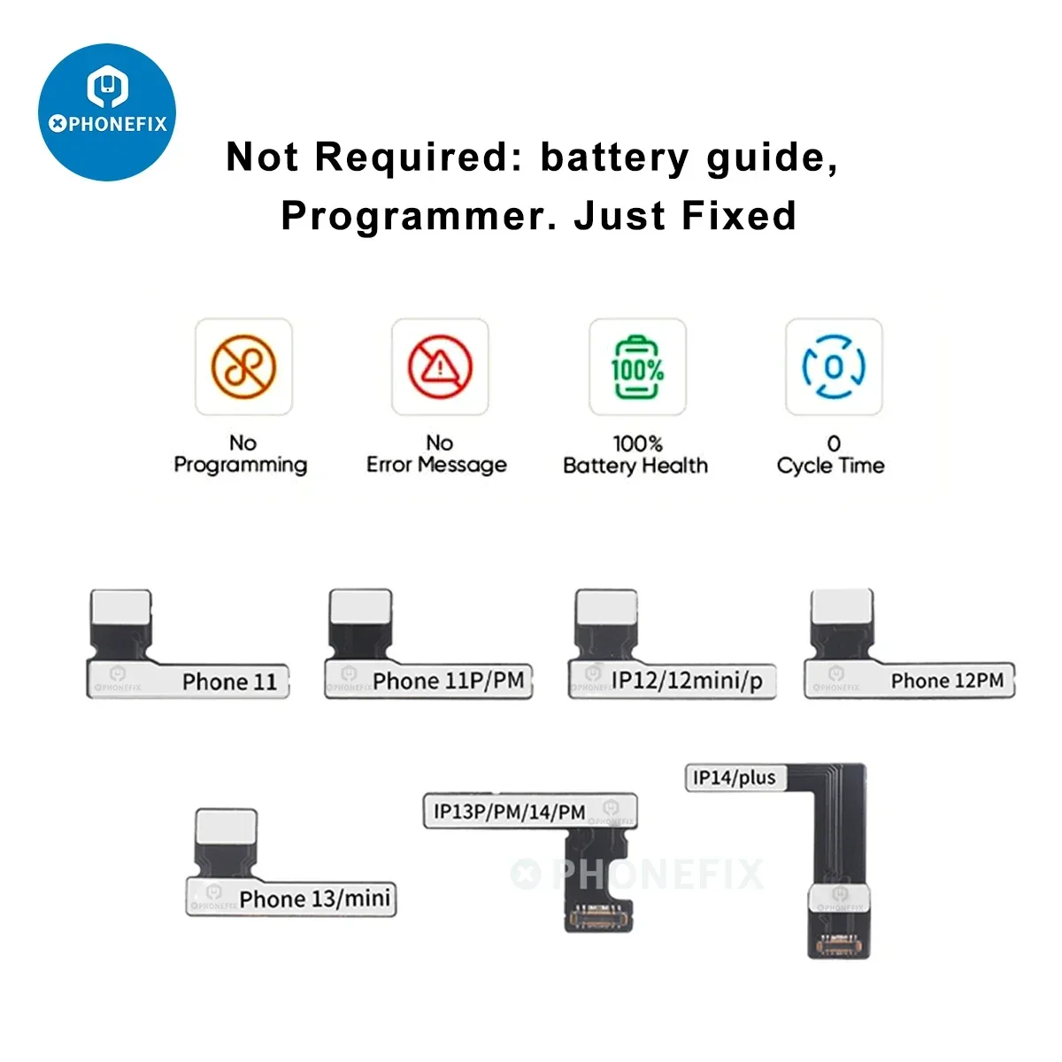 Phonef สายแพสำหรับซ่อมซ่อมซ่อมการตั้งค่าแบตเตอรี่สำหรับ iPhone 11 12 13 14 PRO MAX