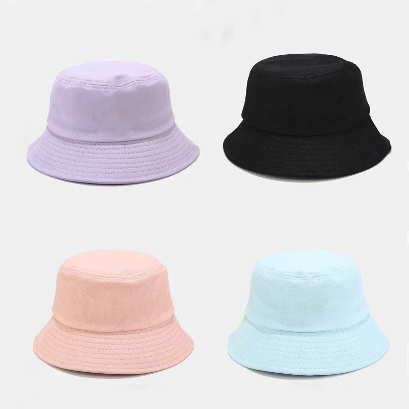

Unisex Spring Summer 100% Cotton Bucket Hat Women Outdoor Sunscreen Fishing Cap Men Bob Chapeau Panama Foldable Sun Hats