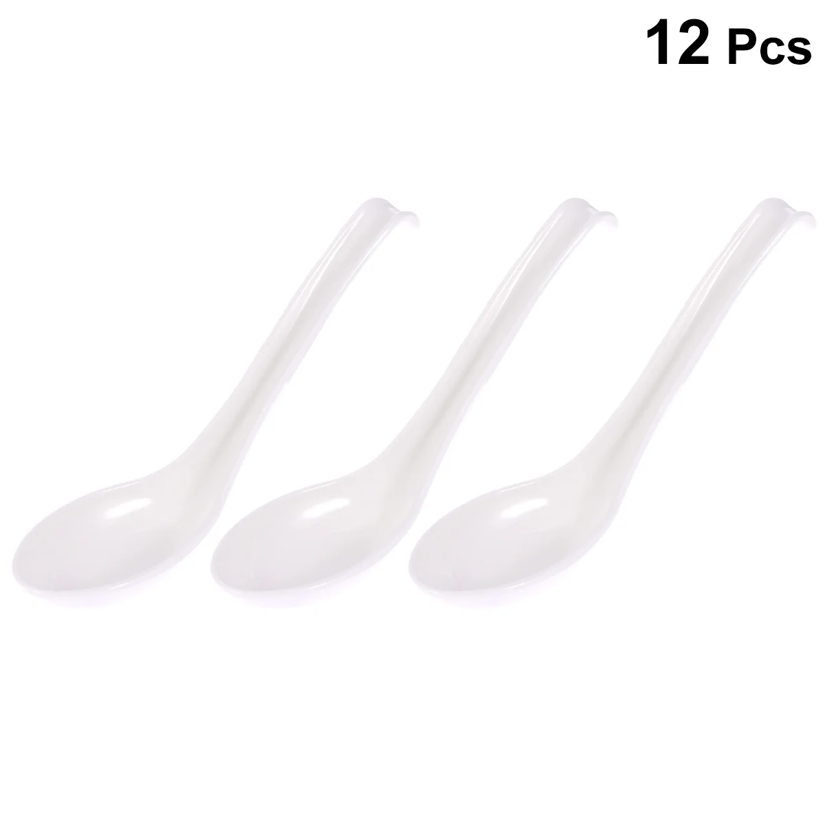 

12Pcs Hook Spoons Plastic Soup Spoons Long Handle Reusable Non Pollution Tableware for Food Service Buffet Picnic Family