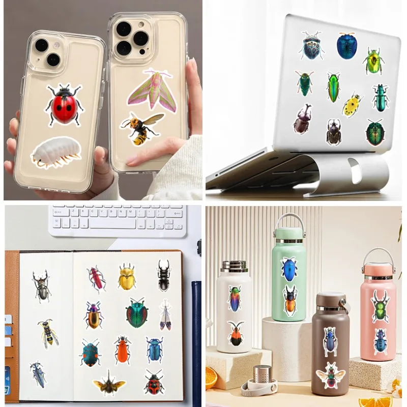 10/25/50pcs Mixed Insects Cartoon Stickers Graffiti for DIY Scrapbook Stationery Water Bottle Phone Laptop Guitar Decal