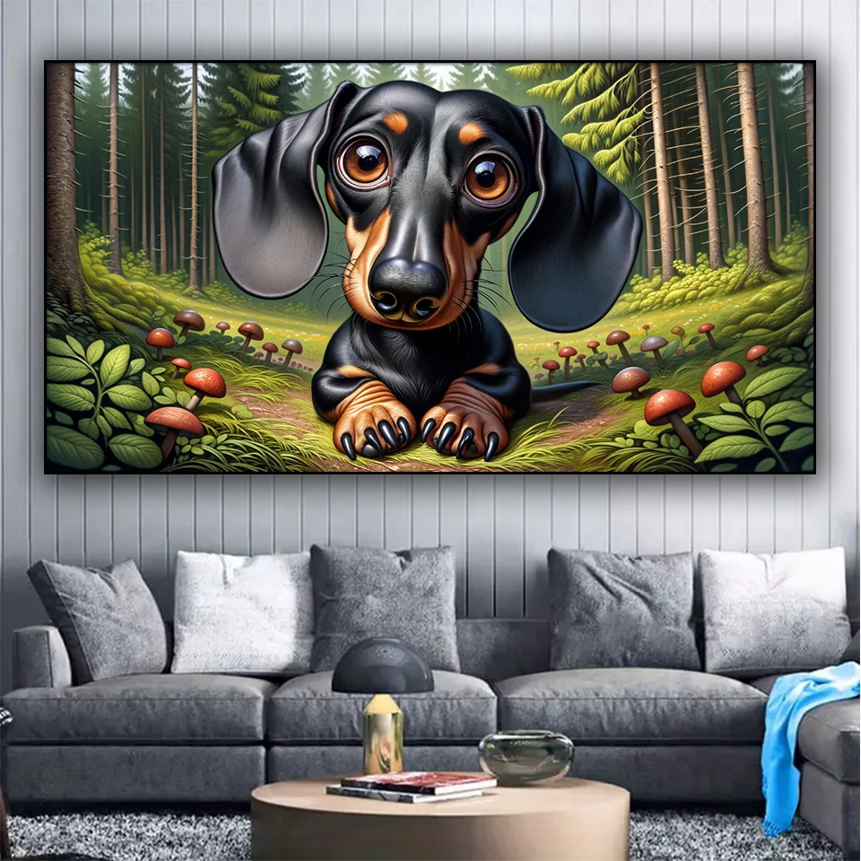 New Enchanted Forest Dachshund 5d Diy Diamond Painting Sale Full square Round diamond Mosaic Cross Stitch Embroidery,Home Decor