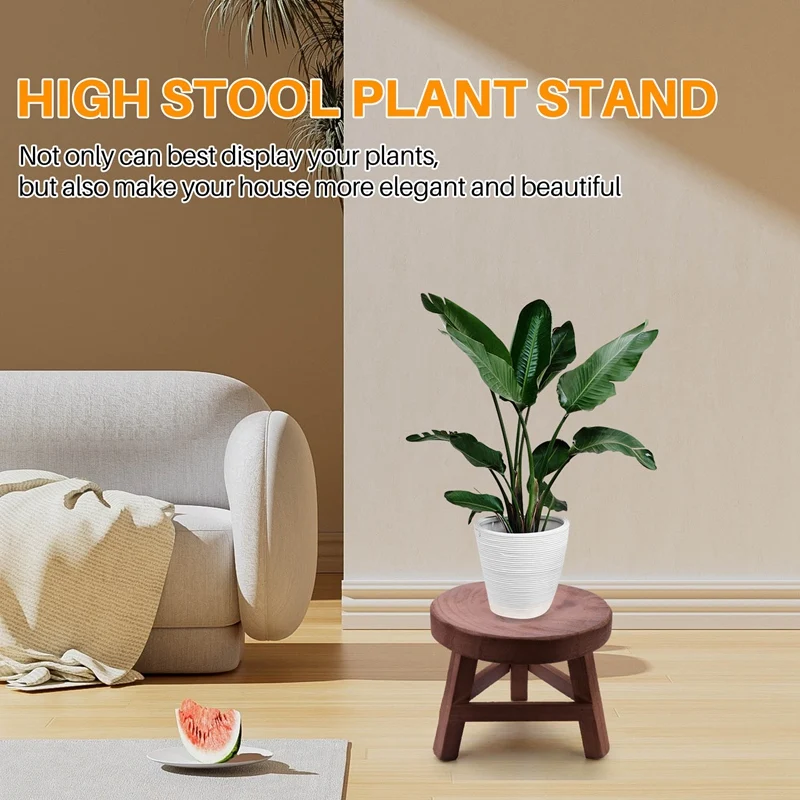 Wooden Plant Stand, High Stool Plant Stand Multi-Function Flower Pot Holder, For Gardening Decoration Living Room