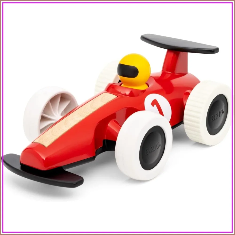 

Pull Back Race Car - Durable Wooden Toy | Boosts Motor Skills, Crawling & Walking | Eco-Friendly FSC Certified | 18+ Months