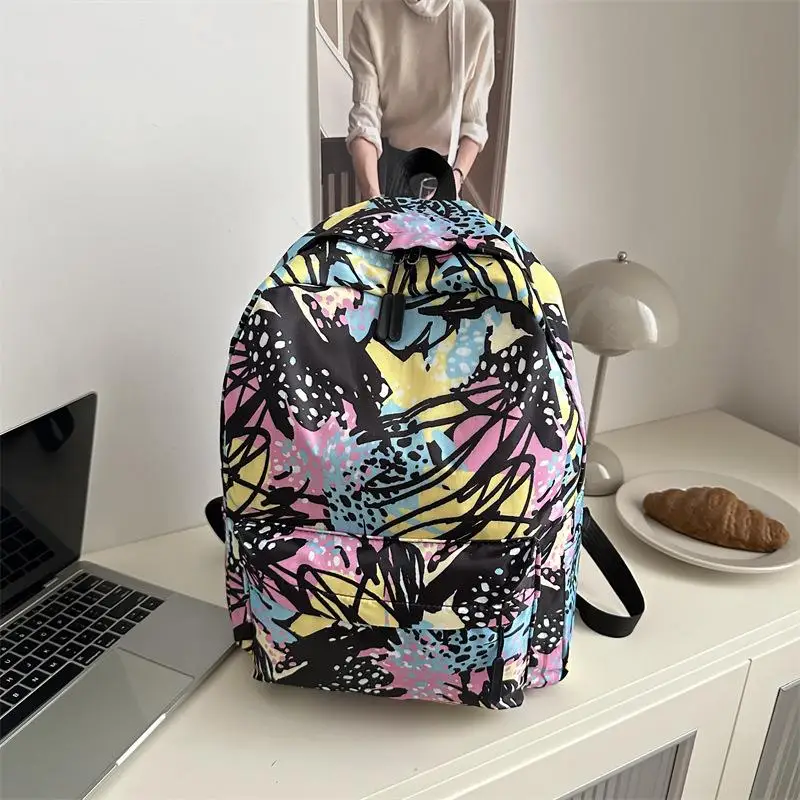 Mochila ligera con bloques de colores para mujer, morral para estudiante, mochila bonita, mochilas de dibujos animados, bolsos de diseñador, bolso escolar