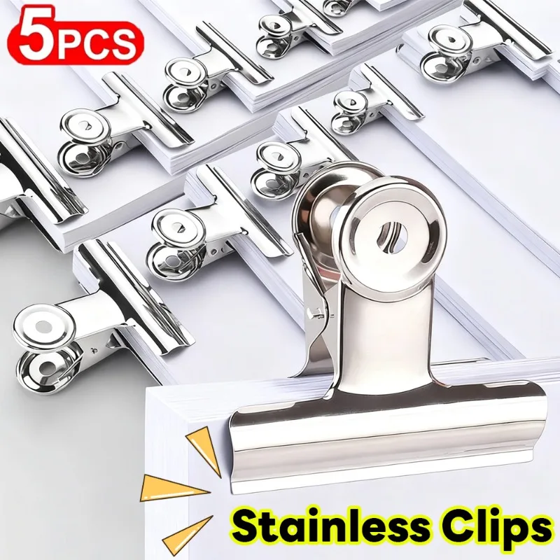 1/3/5PCS Edelstahl Clip 4/5,5/7/11,5/15/18mm Metall Clips für Pinnwand Kunstwerke Lebensmittel Tasche Fotos Dokument Büro Schreibwaren