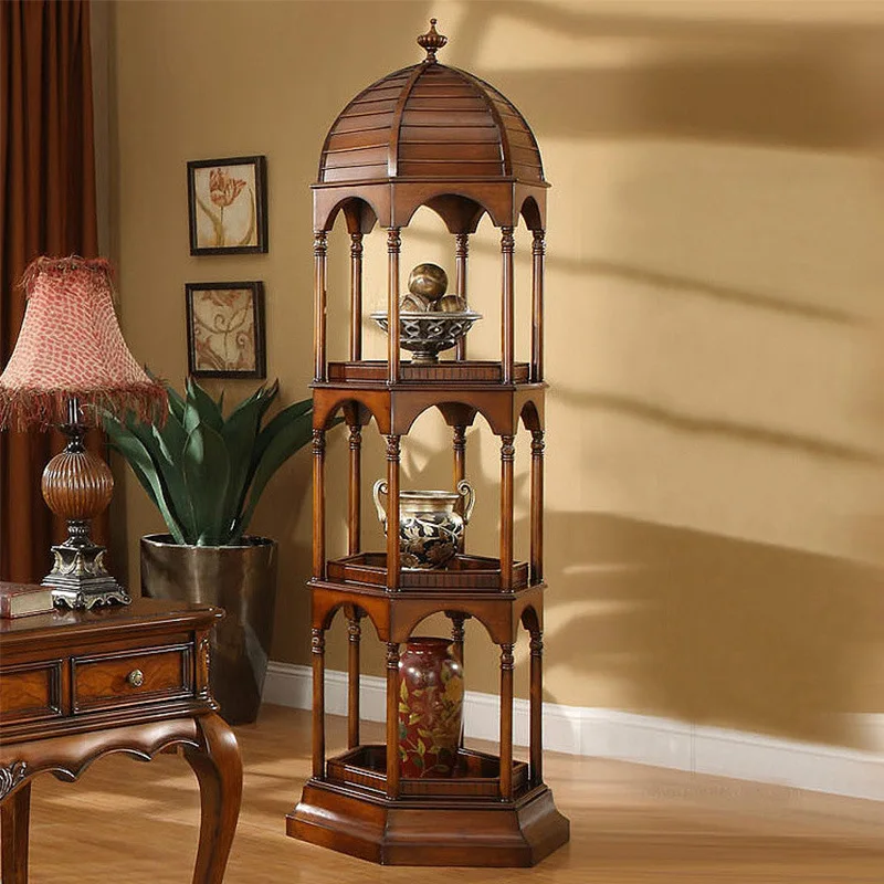 Solid Wood Display Cabinet Wine Cabinet Living Room Wall Shelf Storage Bird Cage Wine Cabinet Wooden Wine Rack