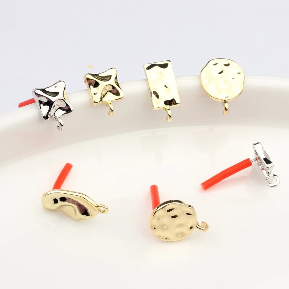 6 sztuk/partia stopu cynku geometria kolczyki baza złącza dla DIY moda spadek kolczyki tworzenia biżuterii akcesoria