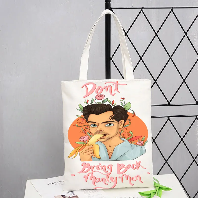 Harry Bag Women Shoulder Shopper Book Beach Bag Shopping Bag Cartoon Eco Reusable Female Tote Bag College Handbag Retro Large