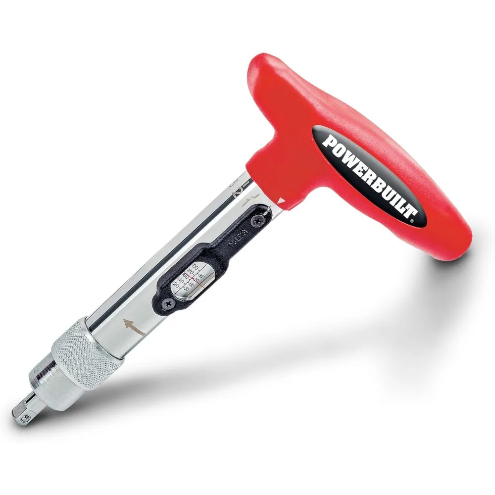 

Tool 1/4 inch Drive Ratcheting T-Handle Torque Wrench, 20-100 in. lb. Range, Easy to Set and Lock in Place, for TPMS Systems