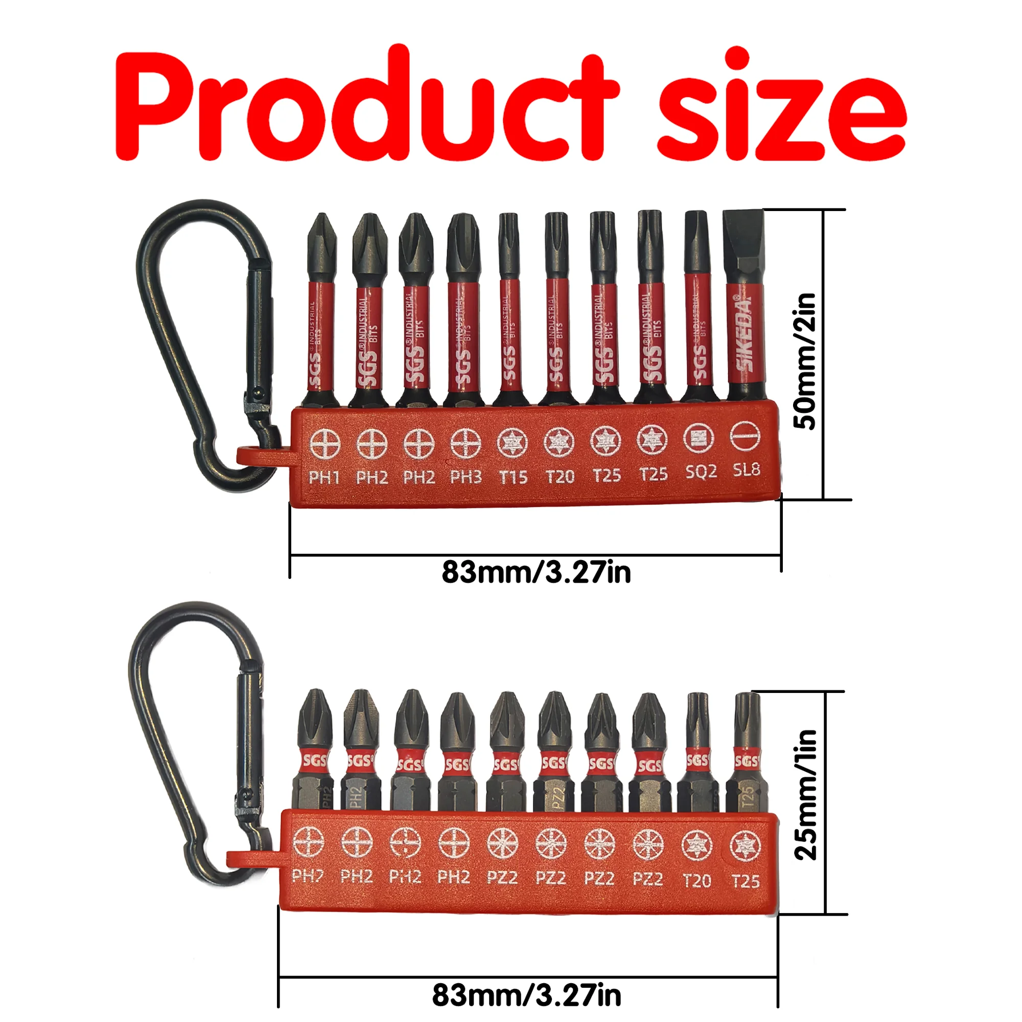 10/20 Pieces Mixed Length and Double Size Impact Screwdriver Bit Set 25Mm+50Mm, Complete with Multiple Types of Bits, Magnetic, Anti-Twist, Shock-Absorbing, High Grip, Non-Slip, Power Tool Accessories