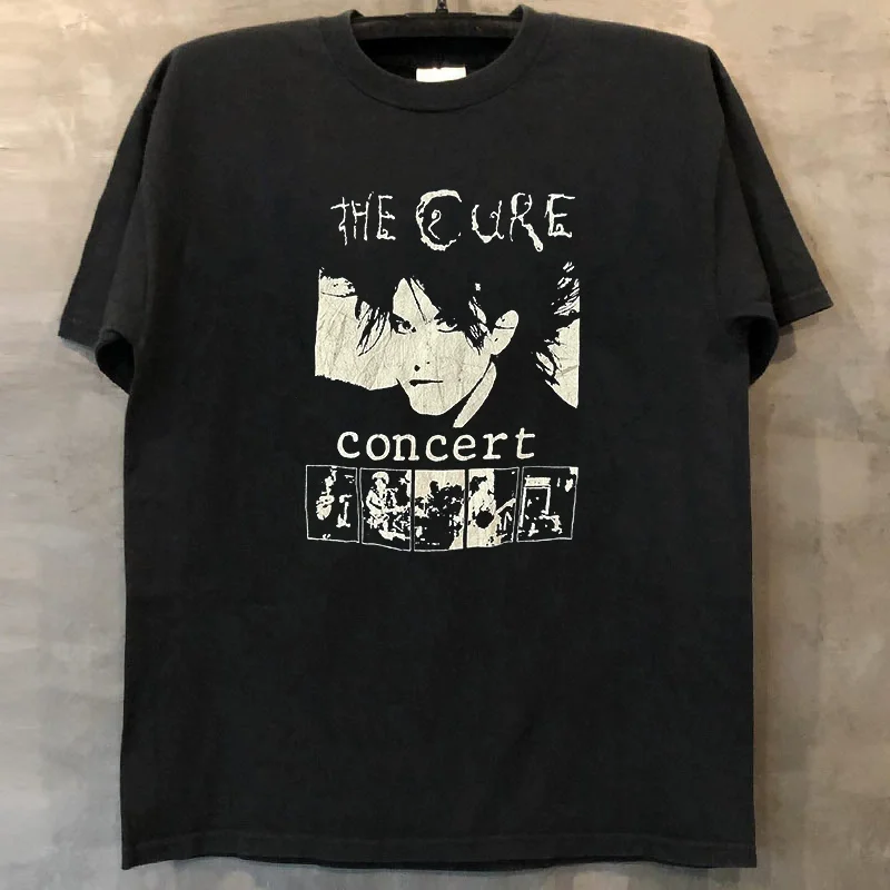 the Cure Band Punk Retro Cityboy Style Heavyweight Cotton High-End Short-Sleeved Loose T-Shirt for Men And Women Trendy And Comfortable.heavyweight cotton, pre shrunk tee, butterysoft, graphic print crew neck、 gift for menwomen, wash resistant print     .