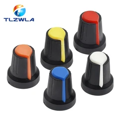 25PCS 5color WH148 Potentiometer Knob Cap(copper core) 15X17mm 6mm Shaft Hole AG2 Yellow Orange Blue White Red 5color*5PCS=25PCS