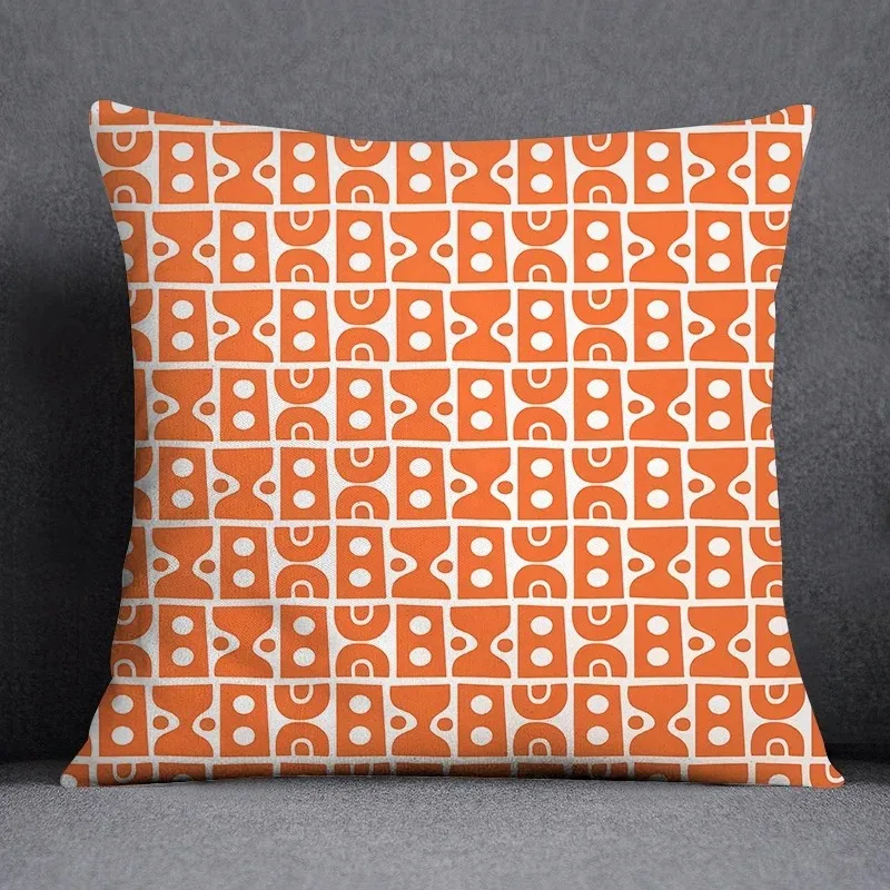 Orange Pattern Pillowcase Interior Decoration Office Living Room Home Pillowcase