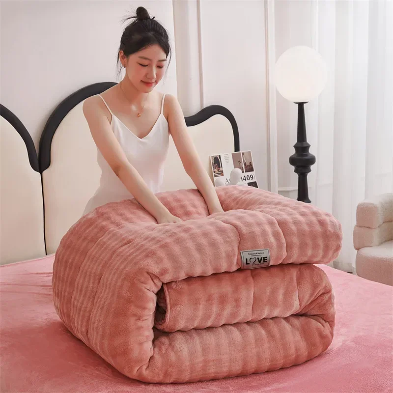 

2024 new class A rabbit velvet thick blanket thickened winter quilt core milk velvet winter quilt student dormitory warm