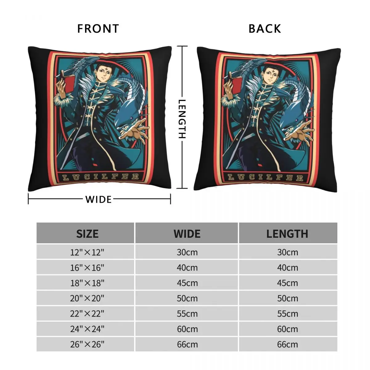 Hunter Chrollo Lucilfer Pillowcase Polyester Linen Velvet Creative Zip Decor Pillow Case Sofa Cushion Cover