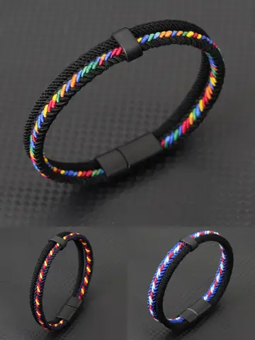 Unique Thread Bracelet Unisex Detachable Magnet Buckle Bangle Outdoor Camping Leisure Versatile Accessories Gift For Lovers