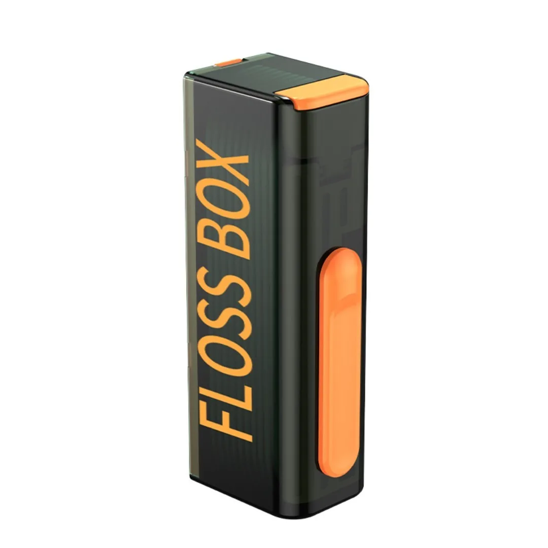 1Pcs Mini Automatic Pop-Up Dental Floss Box Portable Reusable Travel Dustproof Floss Pick Dispenser with Mirror Design Case