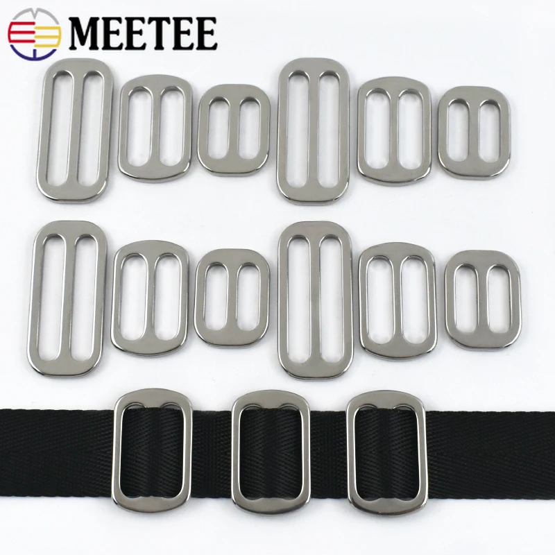 

2-10Pcs 20-38mm Stainless Steel Tri-Glide Sliders Bag Strap Adjust Clasp Backpack Webbing Slider Belt Hook Sewing Accessories