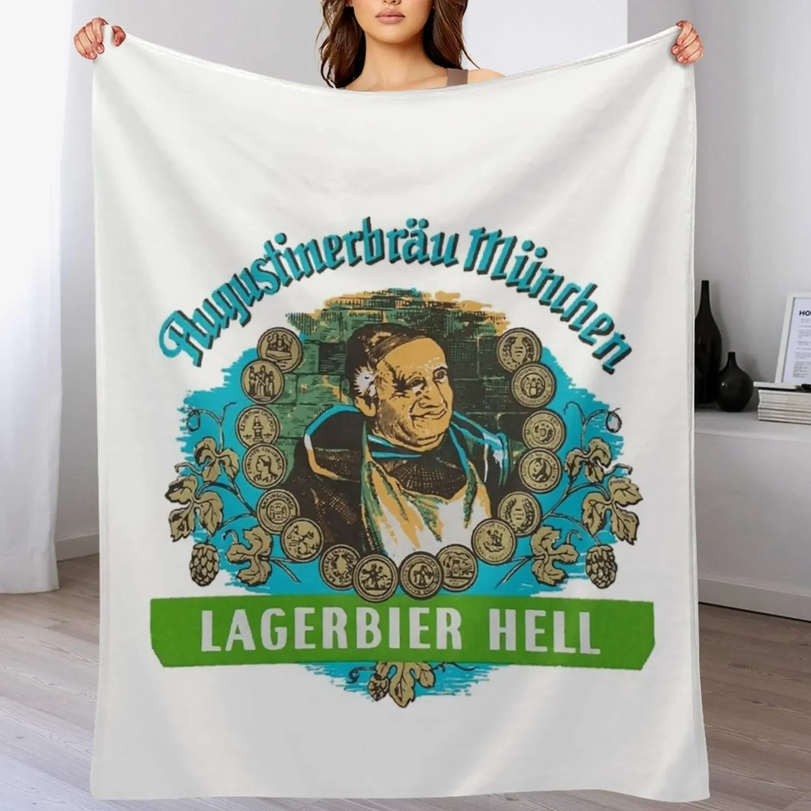 

New Augustiner Munich Beer...Lagerbier Hell Classic Throw Blanket Bed Fashionable Heavy Decorative Beds Cute Plaid Blankets