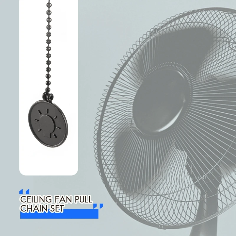 Ceiling Fan Pull Chain Set, 4 Pieces Bulb And Fan Pattern Pull Chain Extension Fan Pull Chain Pendant