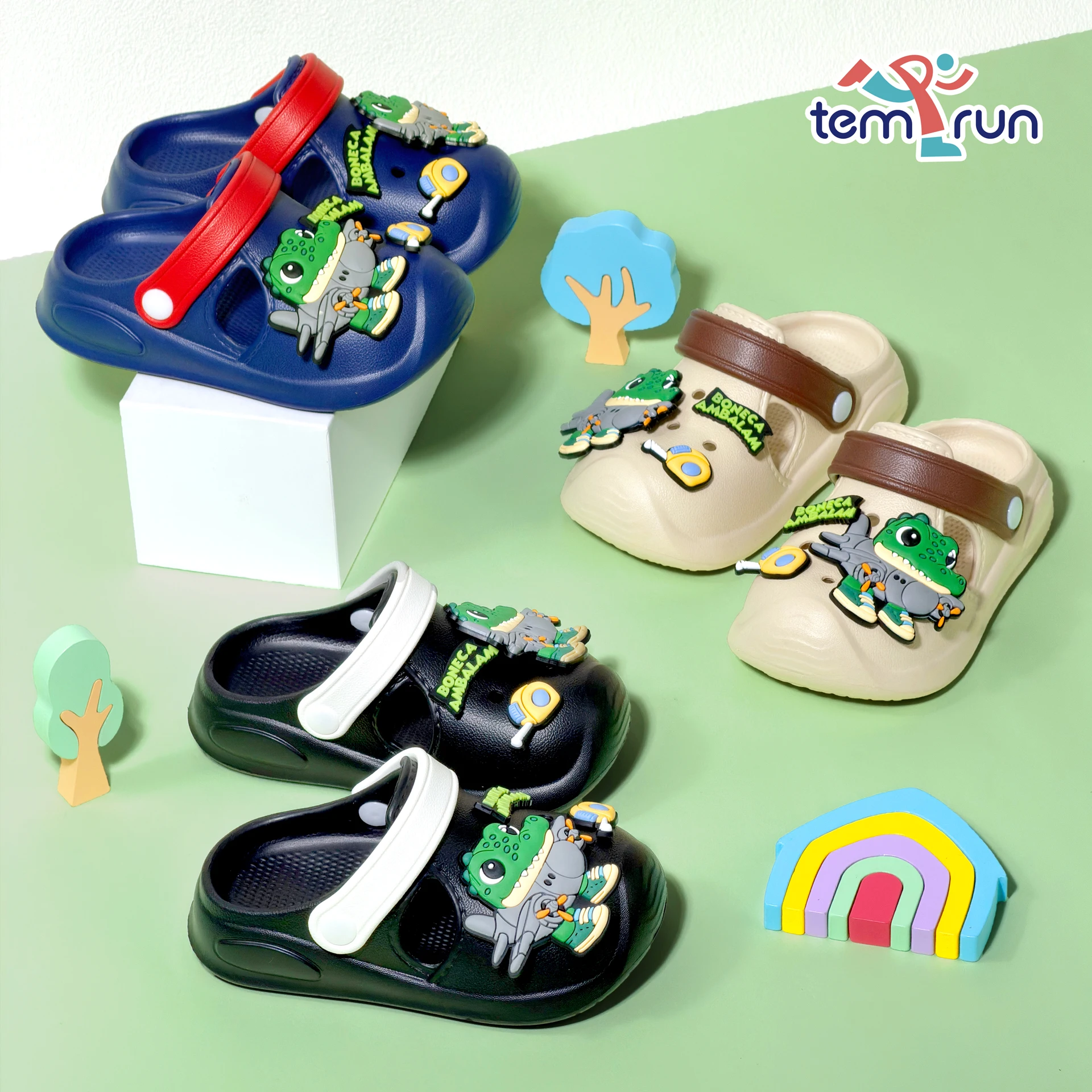 

Summer Childrens Slippers Hole Kids Sandals Soft Anti-Skid Cartoon Crocodile Aircraft DIY Indoor Anti-Slip Boys Beach Shoes