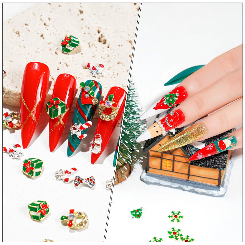 

15 шт., рождественские маникюрные подвески для ногтей, прочные высококачественные патчи для дизайна ногтей, принадлежности для украшения ногтей «сделай сам», декоры для ногтей