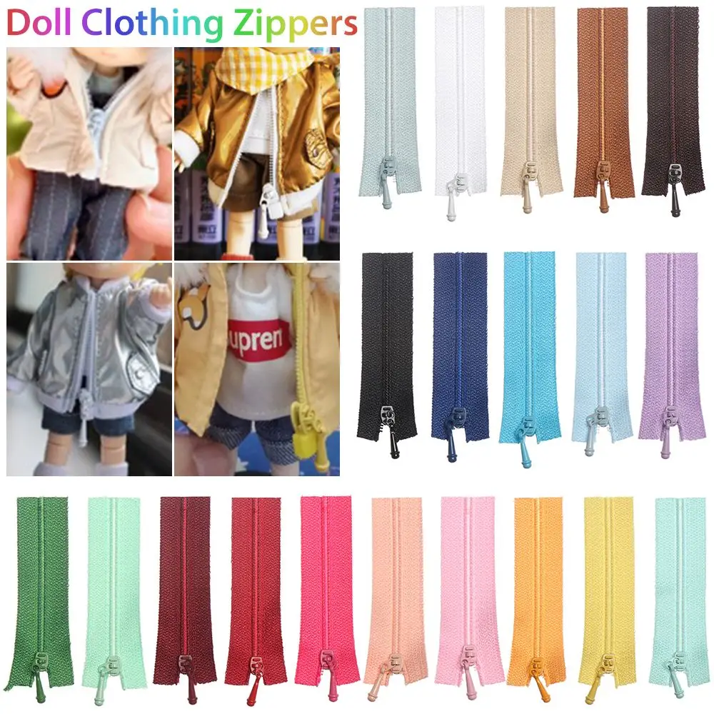 5Pcs/Set Hot Sales 5*1.7cm Mini Zipper Garment Applique Doll Clothing Zippers Handmade Sewing Scrapbooking DIY Clothes Accessory