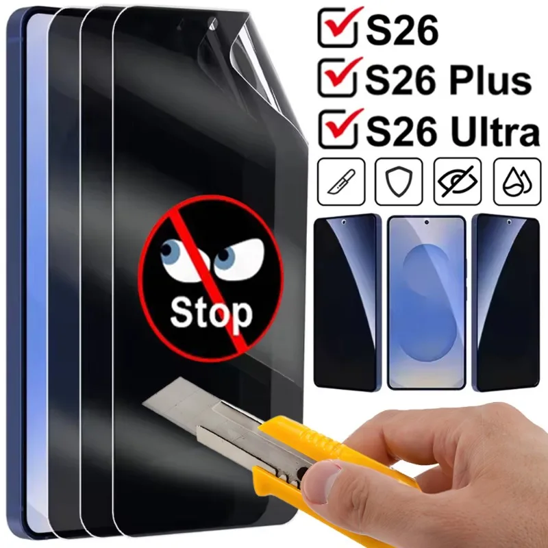 3/1Pcs Privacy Hydrogel Film for Samsung Galaxy S26 Ultra Full Coverage Anti-Spy Soft Film for Samsung Galaxy S26 Plus/S26 Ultra