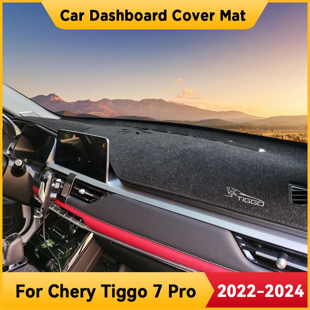 

For Chery Tiggo 7 Pro 2022-2024 Car Dashboard Cover Mat Non-slip Sun Shade Cushion Protective DashMat Pad nterior Accessories