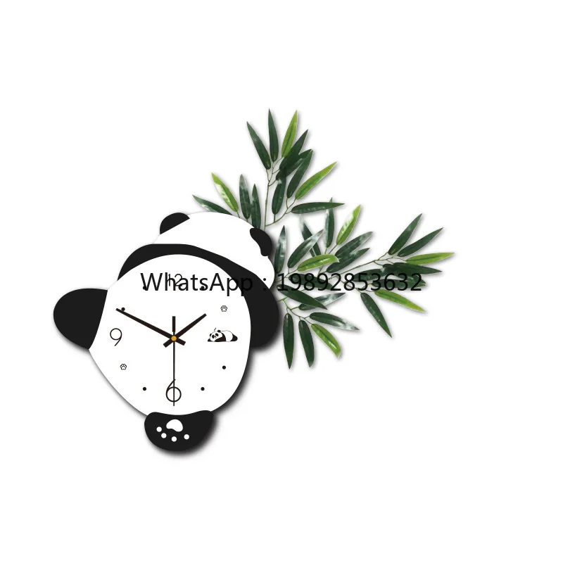 LYY Panda Clock Wall Clock Living Room High-end Creative Silent Dining Room Entrance Wall Cartoon Modern Simple Clock