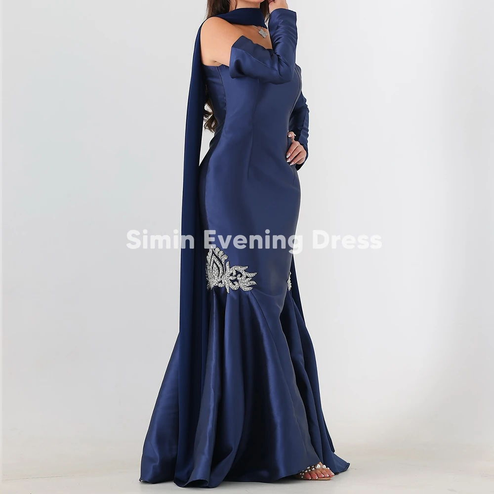 

Simin Women's Strapless Mermaid Evening Dresses Sleeveless Floor-Length Beaded Applique Formal Elegance Prom Dresses for 2025