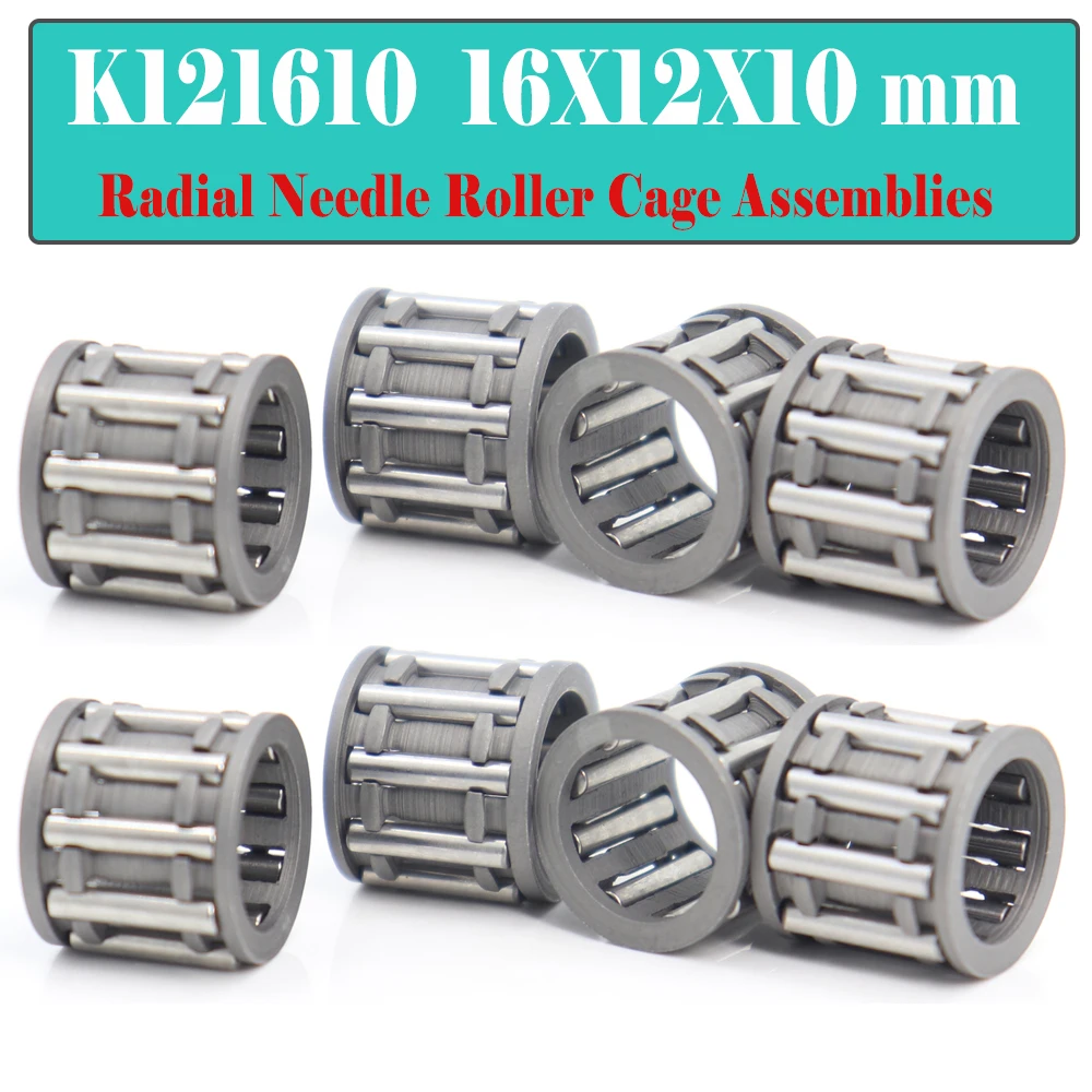 

10PC K121610 Bearing size 12*16*10 mm Radial Needle Roller Cage Assemblies K121610 Bearings K12x16x10