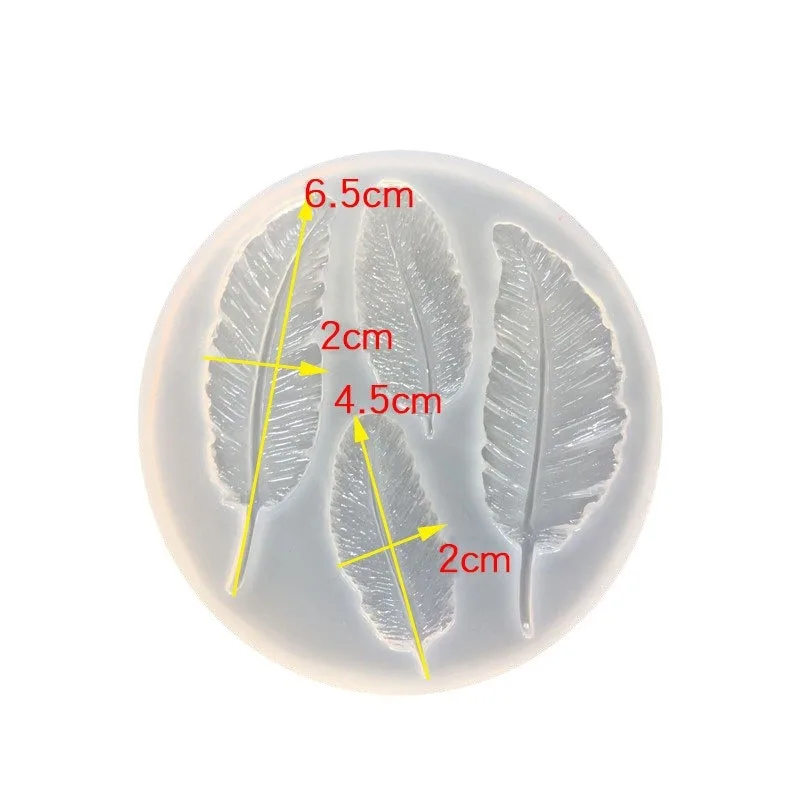 New mirror clay crystal Epoxy silicone mold DIY handmade feather mobile phone pendant 16325