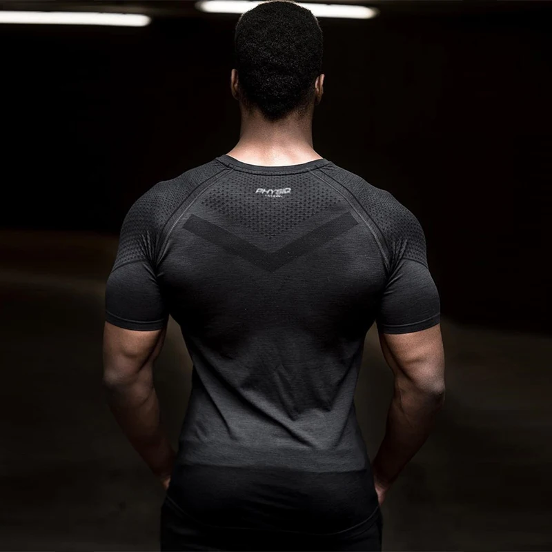 2023 New large-type Men Compression T-shirt men Sporting Skinny Tee Shirt Male Gyms Running T-shirt Fitness Sports men t-shirts