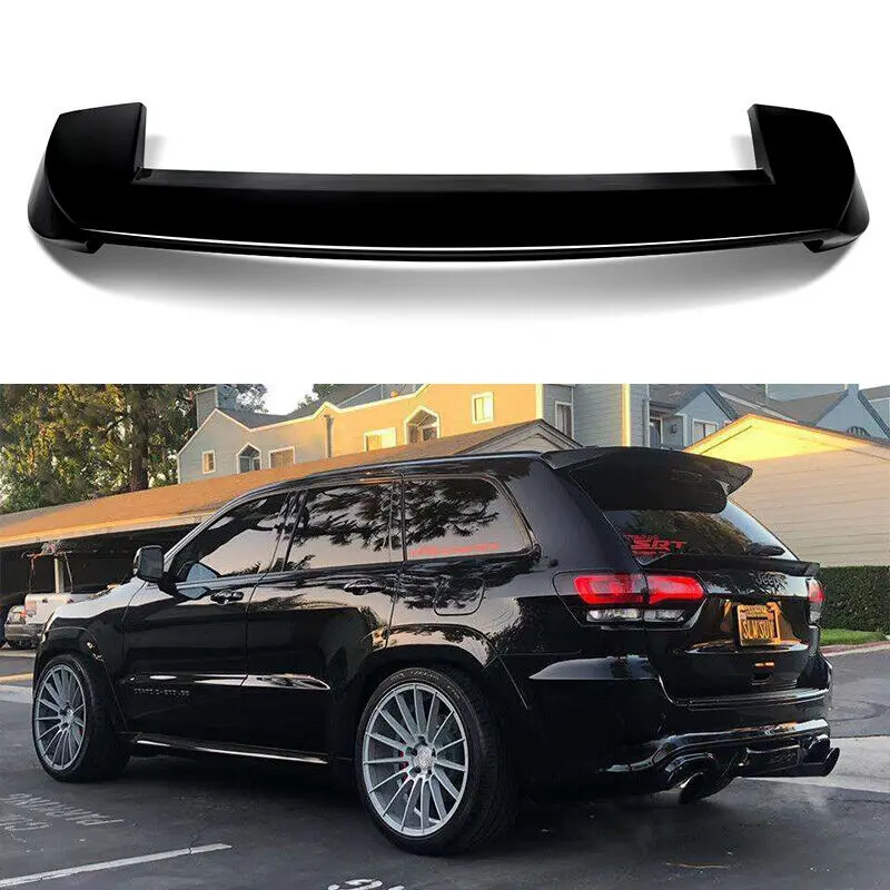 Fits For Jeep Grand Cherokee 2013-2021ABS Black Rear Tail Lip Deck Boot Wing Spoiler Flap