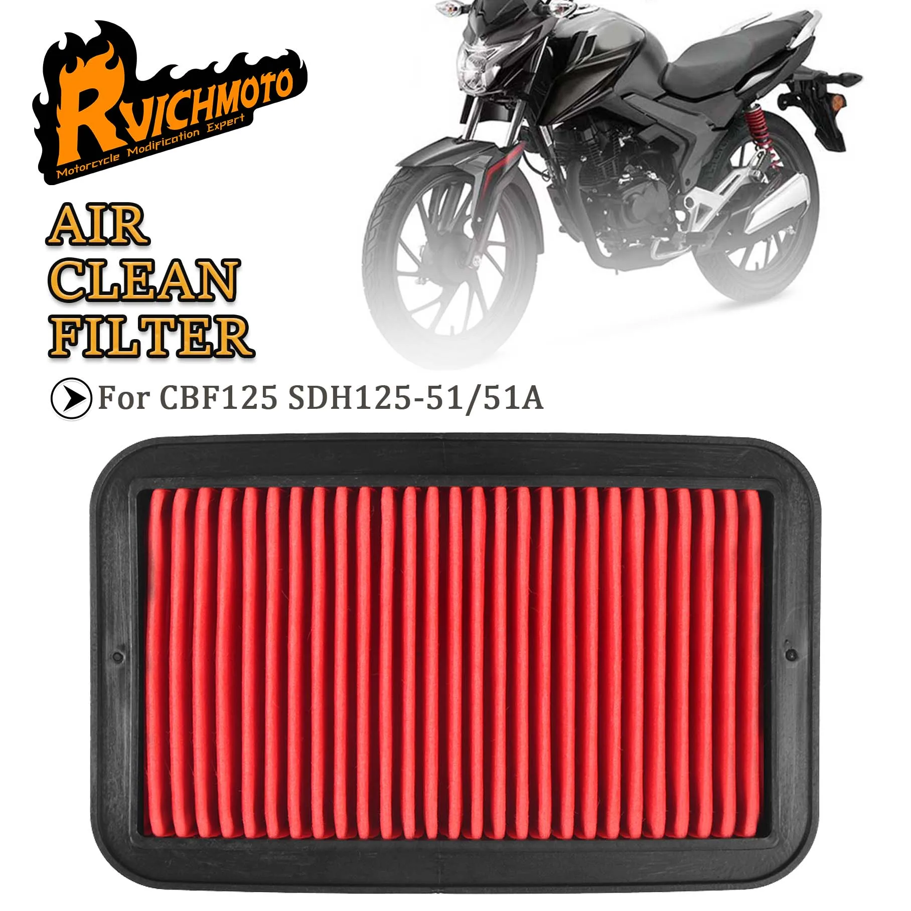 CBF 125 Motorcycle Air Intake Filter For Sundiro SDH125-51 51A SDH 125-51 51A For Honda CBF125 Engine Purification Clean Element