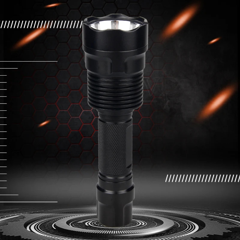 Tactical Hunting Green Flashlight C12 Professional Zoomable LED Flashlight Tactical Torch USB Rechargeable Lantern for Outdoor