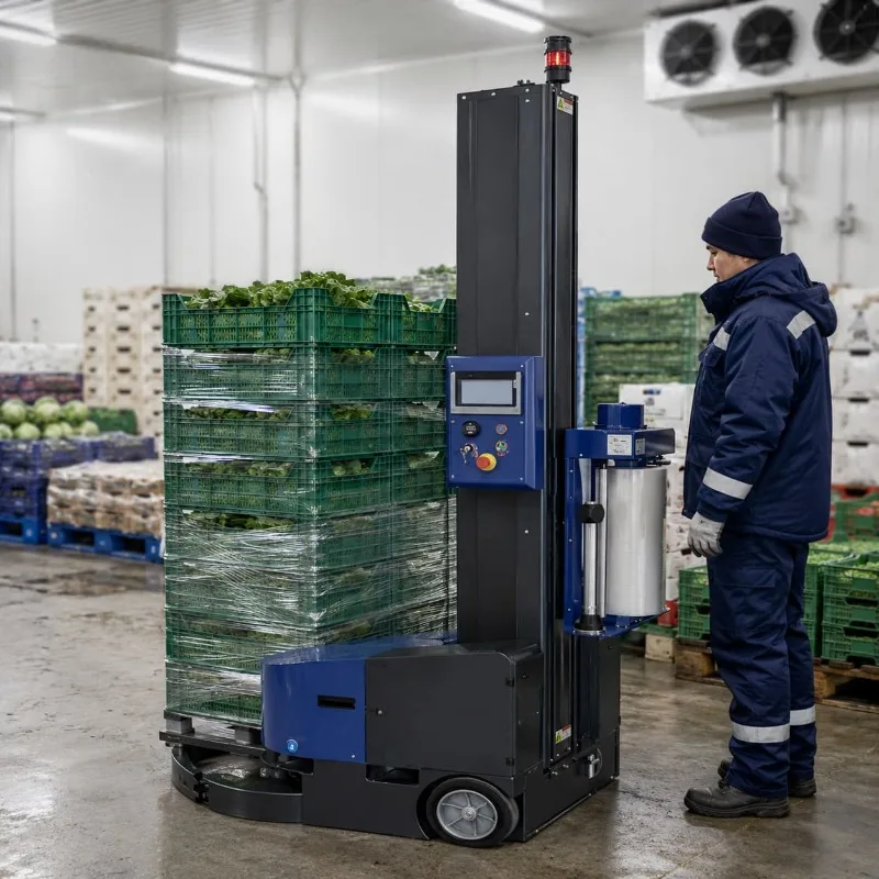 Warehouse Pallet Stretch Film Wrapper with Safe Operation Guard Customized for Manual Packing Reduction Stable