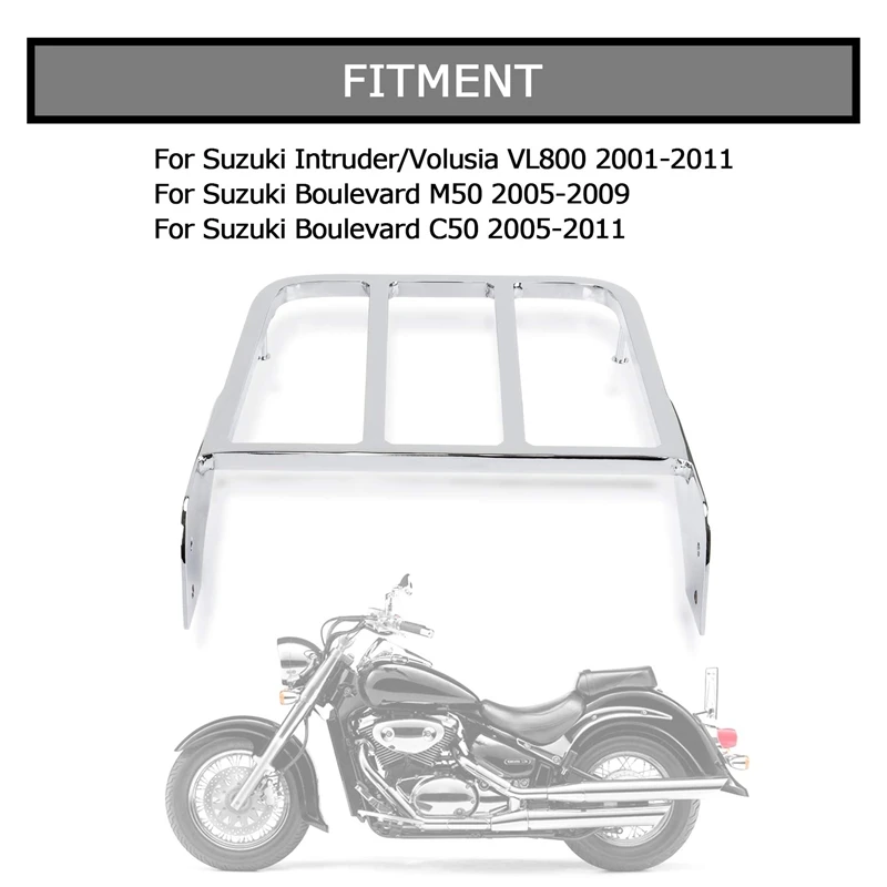 Portaequipajes trasero para motocicleta, asiento individual, barra Sissy para Suzuki Intruder Volusia VL800 2001-2011, Boulevard M510 2005-2009 C50