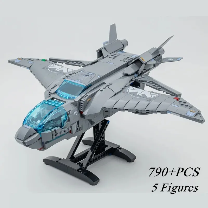 Miniso 795PCS Marvel Avengers Quinjet Fighter SpaceShip 76248 MOC Building Blocks Bricks Model Toys Adult Kids Christmas Gifts